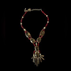 Coldwater Creek sparkly red statement necklace